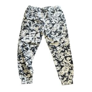 Volcom Mens XL Joggers White Black Abstract Print Elastic Waist Cuffed‎ Pants